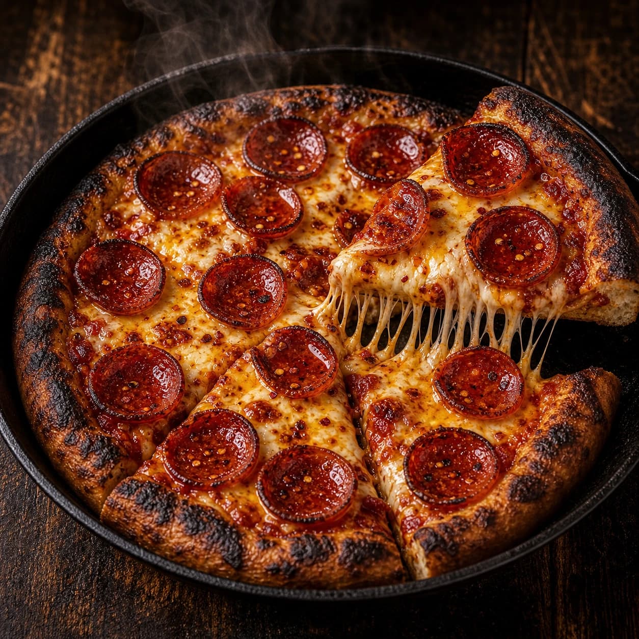 Red Eye Fire Pepperoni Skillet Pizza